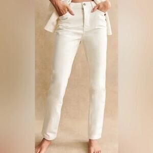 NWT Sezane Le Brut Sexy Ecru Jeans 27 - High Rise Straight Leg Denim